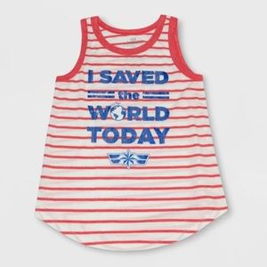 NWT Girls' Captain Marvel Save The World Tank Top
